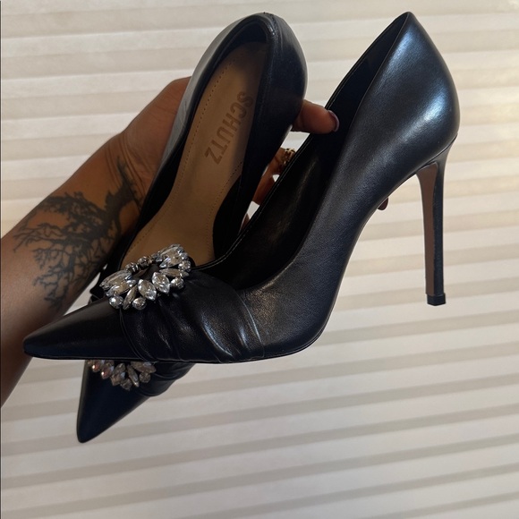 SCHUTZ Black Crystal Embellished Heels - Picture 8 of 8